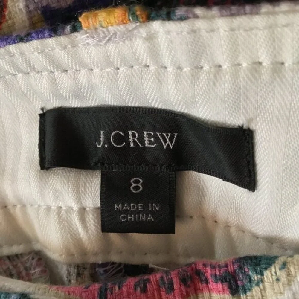 J.‎ Crew Re-Imagined Anderson Floral Textured Cropped Pants Sz 8